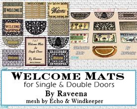 Sims 2 — Welcome Mats Super Set by Raveena — Custom designed Welcome mats in a variety of styles and colors. They come in