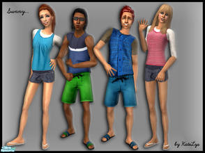Sims 2 — Sunny... set by katelys — 4 everyday outfits for teens. Perfect for sunny weather!