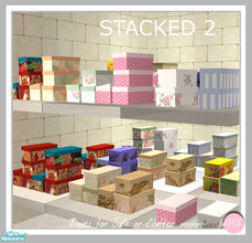 Sims 2 — Stacked2 Box by DOT — Stacked 2. 4 Different Mesh Recolors. Clutter or For Sale Shelf. Sims2 by DOT of The Sims
