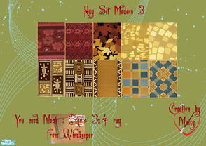 Sims 2 — Rug Set Modern 3 by Muccy — This is the Rug Recolor Set. I thank Windkeeper and Echo for the wonderful mesh. I