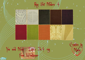 Sims 2 — Rug Set Modern 4 by Muccy — This is the Rug Recolor Set. I thank Windkeeper and Echo for the wonderful mesh. I