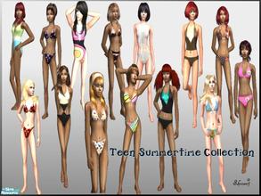 Sims 2 — Teen Summertime Swimsuit Collection by skystars5 — Set of 14 swimsuits for teens.