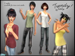 Sims 2 — Trendy! superset by katelys — 4 trendy outfits available for teen and grown-up females.