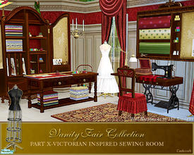 Sims 2 — Vanity Fair Sewing Room by Cashcraft — A favorite pastime for Victorian Ladies--sewing! Part X of the Vanity