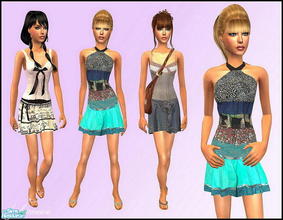 Sims 2 — Charming Teen Set by Harmonia — 3 outfits & a new mesh