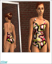 Sims 2 — Red\'s Funky Swirls Bathing Suit by red1060 — Red\'s Funky Swirls Bathing Suit is a retro suit for your beach