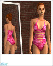 Sims 2 — Red\'s Tropical Pink Floral Bathing suit by red1060 — Red\'s Tropical Pink Floral Bathing suit is hot for the