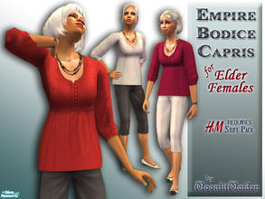 Sims 2 — H&M Empire Bodice Capris for Elder Females by moonlitmaiden — Tired of few decent clothes for elders? Expand