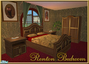 Sims 2 — Renton Bedroom by sim_man123 — New bedroom set, contains 5 items - Double Bed, Single Bed, End Table, Dresser,