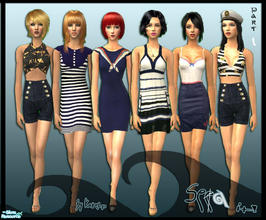 Sims 2 — Sea it! part 1 by katelys — 6 nautical everyday outfits for adult females. No mesh or EP required. Enjoy!