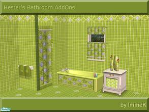 Sims 2 — Hester\'s Bathroom AddOns by ImmeK — A set of add-on items for Hester\'s green and pink bathroom. See