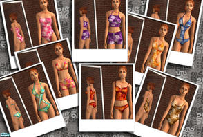 Sims 2 — Red\'s Tribal Bathing Suits by red1060 — Red\'s Tribal Bathing Suits features 8 different styles and colored