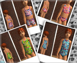 Sims 2 — Reds Girls Sun Glasses Bathing Suits by red1060 — Reds Girls Sun Glasses Bathing Suits have four suits in