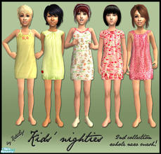 Sims 2 — Kids\' Nighties 2nd collection by katelys — 5 cute nighties for little girls + one new mesh, base game