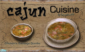 Sims 2 — Cajun Cuisine - Chicken\'n Sausage Gumbo by Simaddict99 — Chicken\'n Sausage Gumbo, available at lunch for both