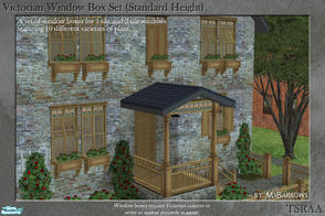 Sims 2 — Victorian Window Box Set (Standard) by MsBarrows — Window boxes for standard-height 1-tile and 2-tile windows,