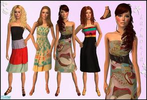 Sims 2 — Strapless Summer Day Teen Dresses by Harmonia — 4 beauty dress a new mesh