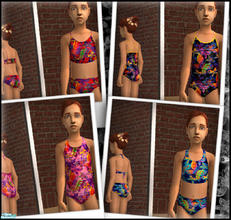 Sims 2 — Reds Girls Butterfly Bathing Suit Set by red1060 — Reds Girls Butterfly Bathing Suit Set has four Bathing suits