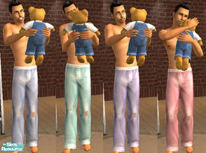Sims 2 — Worn-Out PJs by Hellfrozeover — These PJ bottoms have seen your sim through Uni and are still just as