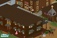 Sims 1 — Wild Wild West: Town (Part 2) by stephanie b. — The Wild Wild West has come to Simsville! This lot includes a