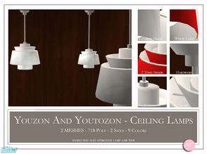 Sims 2 — Youzon And Youtozon Ceiling Lamps by DOT — Youtozon and Youzon Ceiling Lamps. Two Sizes. 2 MESH Plus Recolors.