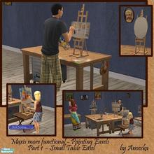 Sims 2 — Maxis More Functional - Painting Easels Part 1: Small Easel by AnoeskaB — Small table painting easel with many
