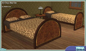 Sims 2 — Art Deco Bed Set by MsBarrows — Resurrected from the lost labyrinthine subdirectories of my meshing directory,