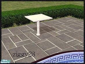 Sims 2 — White Park Plates Mini Outdoor Dinning Table by ziggy28 — Re-colour of the Park Plates Mini Outdoor Dinning in
