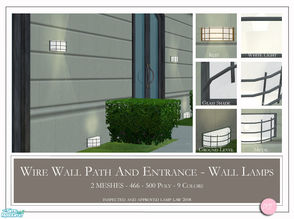 Sims 2 — Wire Wall Lamps by DOT — Wire Wall Lamps. Path and Entrance Lights. 2 MESHES Plus Recolors. Sims 2 by DOT of The