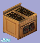 Sims 1 — Golden Lily collection oven by Axanterre — A light colored oven.