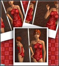 Sims 2 — Reds Teen Girls Red Retro Bathing Suit Set by red1060 — Reds Teen Girls Red Retro Bathing Suit Set has a Bathing