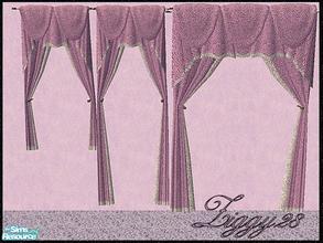 Sims 2 — Ziggys Tie-Back Textured Curtains by ziggy28 — Re-colour of the Maxis tie-back curtains in textured dusky pink.