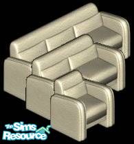 Sims 1 — Cream Spring Sofa Set by Secret Sims — Includes: Sofa, Loveseat, Chair