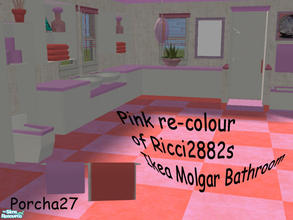 Sims 2 — Ikea Molgar pink re-colour by porcha27 — A pink re-colour of Ricci2882s beautiful Ikea Moglar bathroom set.