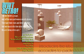Sims 2 — WWT Lennon Retro Lounge by Padre — retro is where-iss-at! WWT has it all! A lounge set with a sixties-seventies