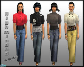 Sims 2 — High-minded by katelys — 4 everyday outfits for adult females + 1 new mesh