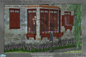 Sims 2 — Victorian Window Box Set (Tall Windows) by MsBarrows — Window boxes for tall 1-tile and 2-tile windows,