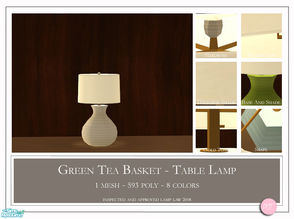 Sims 2 — Green Tea Lamp by DOT — Green Tea Lamp. 1 Mesh Plus Recolors. Mix And Match Shade And Base. Sims 2 by DOT of The