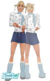 Sims 1 — Uggs Blue by DOT — Blue Ugg boots, fur topped and worn with a matching scarf :) Wonderful mesh by Superman. All