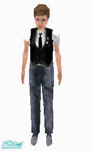 Sims 1 — Punk Kid by kathleen212 — This skin uses the maxis mesh B001. Its jeans, white shirt, and a waistcoat. My first
