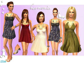 Sims 2 — High-Toned Mini Dresses  by Harmonia — 4 Everyday & Formal Mini Dress.A new mesh