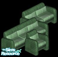 Sims 1 — Spring Green Sofa Line by Secret Sims — Includes: Sofa, Loveseat, Chair