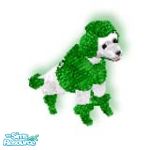 Sims 1 — Xmas Green by TSR Archive — A white poodle all bundled up for the cold winter weather and is waiting patiently