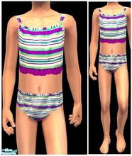 Sims 2 — JPcfswim1 - purple by juttaponath — Stripey bikini for girls. No mesh or expansion pack required.