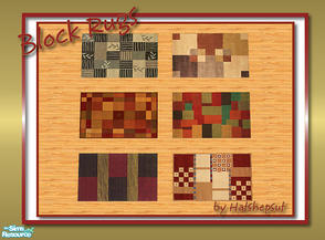 Sims 2 — Block Rug Set by hatshepsut — Recolours of the Bullseye Throw Rug - no mesh required.