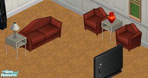 Sims 1 — Leviue Living Room by captain — Includes: Chair, Sofa, Endtable, Lamp, Vase