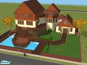 Sims 2 — The Appenzell by kinder10000 — Move into this swiss alpine-style mansion ,featuring 2 bedrooms, 2 baths and a