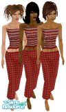 Sims 1 — Comfy PJ by Birbir — These comfy red and grey PJ's will keep your Sim warm during the coming colder nights. All