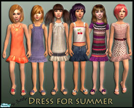 Sims 2 — Dress for summer by katelys — 1 new mesh and 6 recolors in colourful summer style