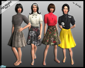 Sims 2 — High-minded 2 by katelys — 1 new mesh for adult females + 4 recolors in retro style
